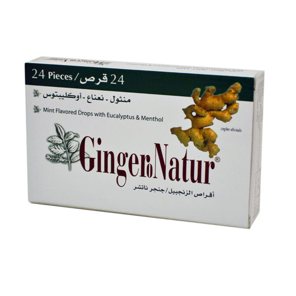 Gingero natur mint & eucalyptus & Menthol lozenges 24 pieces