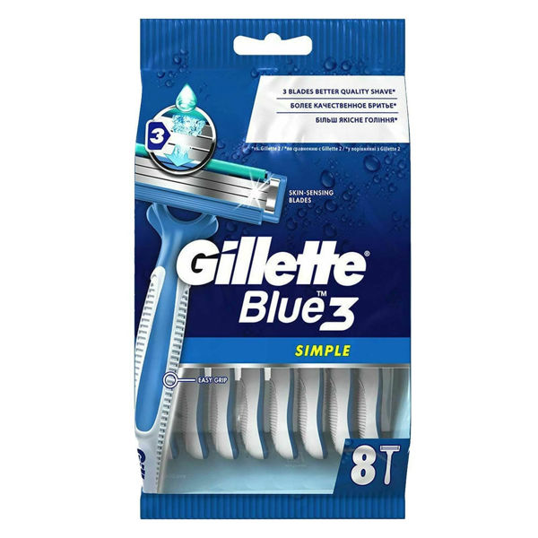 Picture of Gillette blue simple 3 razor 8 p