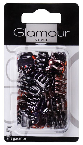 Picture of Glamour Hair Clips Small Size Brown 18 Pcs